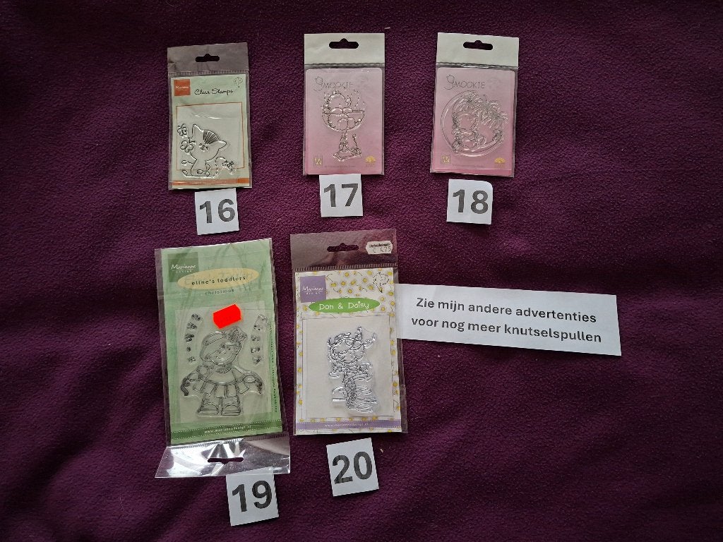 Clear stamps (nr 16 t/m 20), Ophalen of Verzenden, Nieuw, Clearstamp