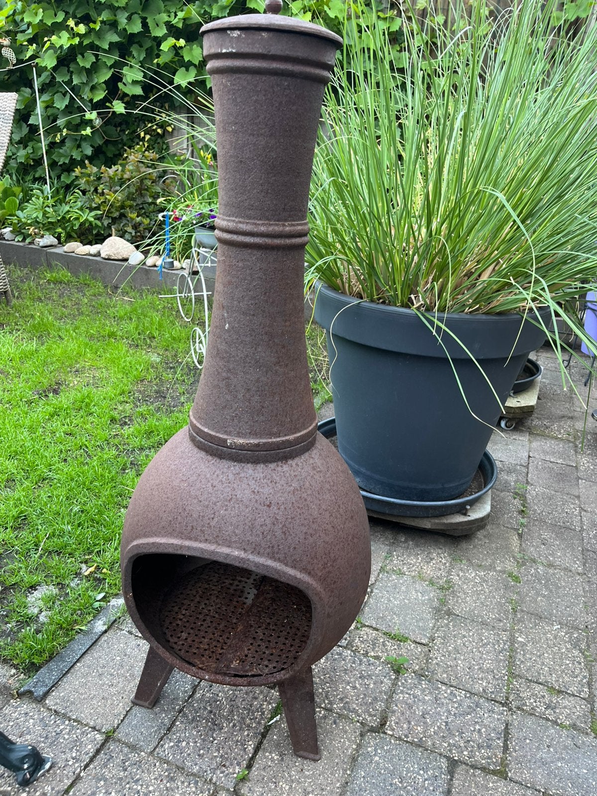 Gietijzeren tuinhaard, Tuin en Terras, Ophalen of Verzenden, Zo goed als nieuw