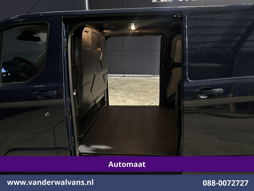 Ford Transit Custom 2.0 TDCI 131pk Automaat L1H1 Euro6 Airco, Auto's, Bestelauto's, Stof, Euro 6, Blauw, 14 km/l