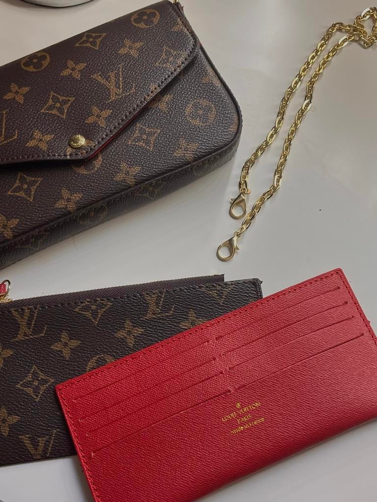 Louis Vuitton Pochette Felicie, Sieraden, Tassen en Uiterlijk, Tassen | Damestassen, Ophalen of Verzenden, Nieuw, Bruin, Avondtasje