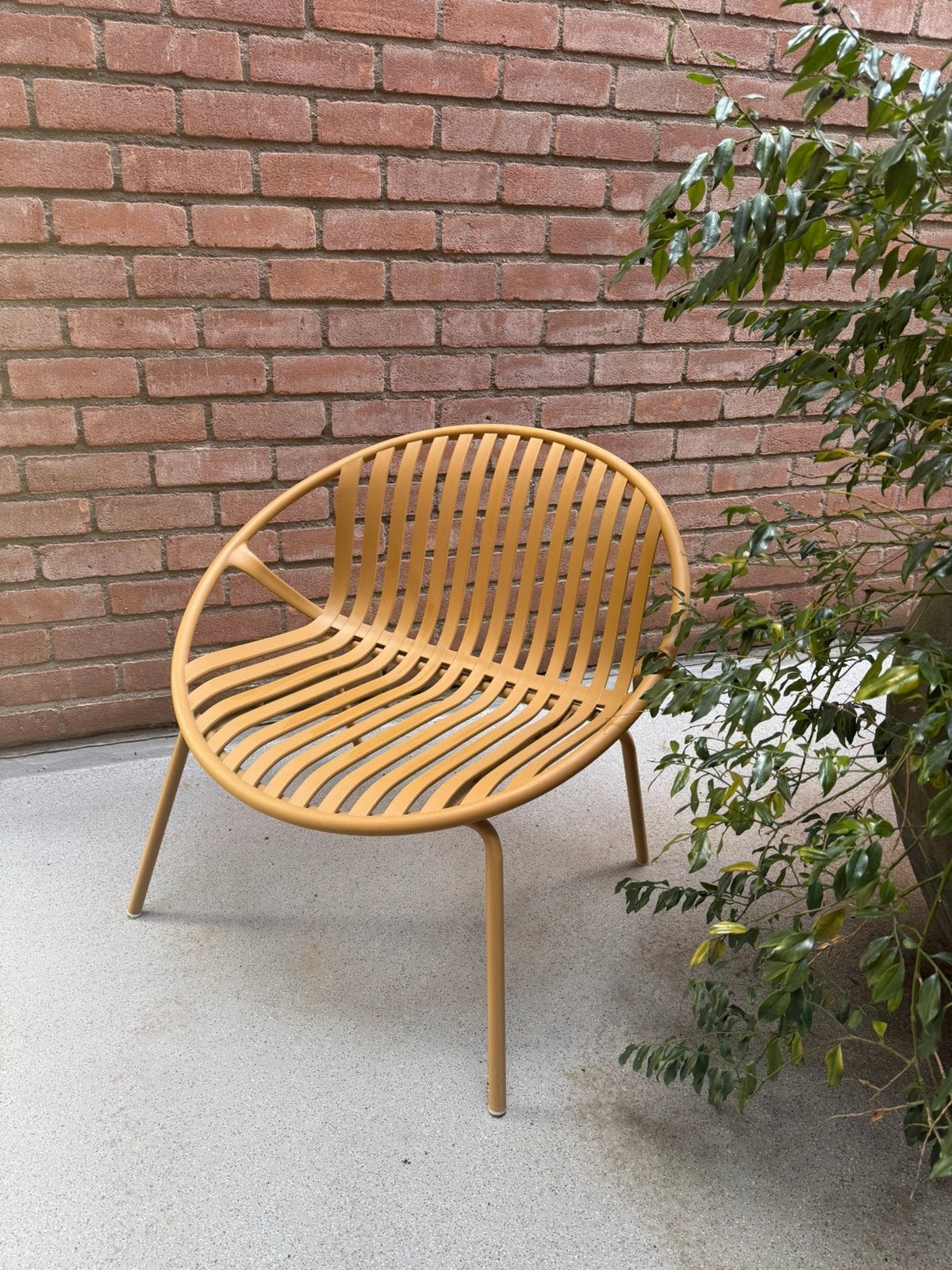 Tuinstoel Lounge stoel - okergeel - bruin - 73x80x70cm, Tuin en Terras, Tuinstoelen, Ophalen, Zo goed als nieuw