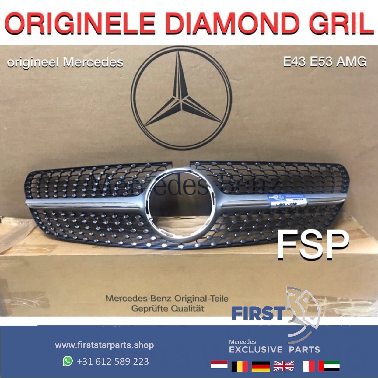 W213 W238 E KLASSE DIAMOND GRIL ORIGINEEL Mercedes E KLASSE, Gebruikt, -, Ophalen of Verzenden, -