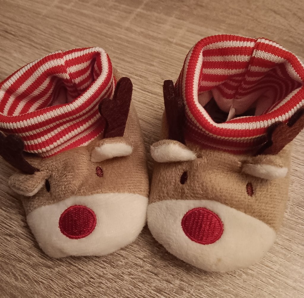 Baby slofjes kerst, Kinderen en Baby's, Babykleding | Schoentjes en Sokjes, Ophalen of Verzenden, Zo goed als nieuw, Jongetje of Meisje