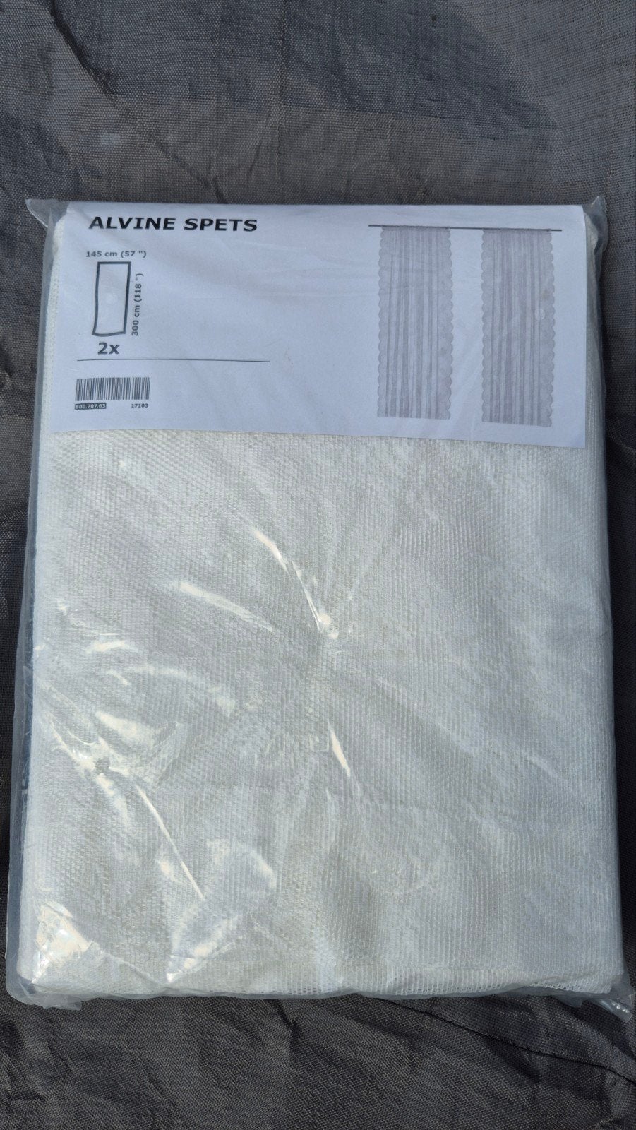 IKEA ALVINE SPETS Gordijnen - 2x 145x300 cm, 100 tot 150 cm, 200 cm of meer, Wit, Nieuw