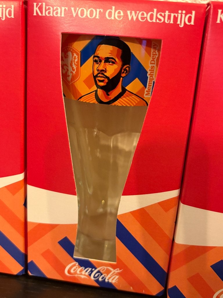 Memphis Depay Coca Cola limited edition glas, Verzenden, Nieuw, Frisdrankglas