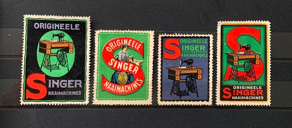 Sluitzegels Singer naaimachines, Verzenden, T/m 1940, Gestempeld