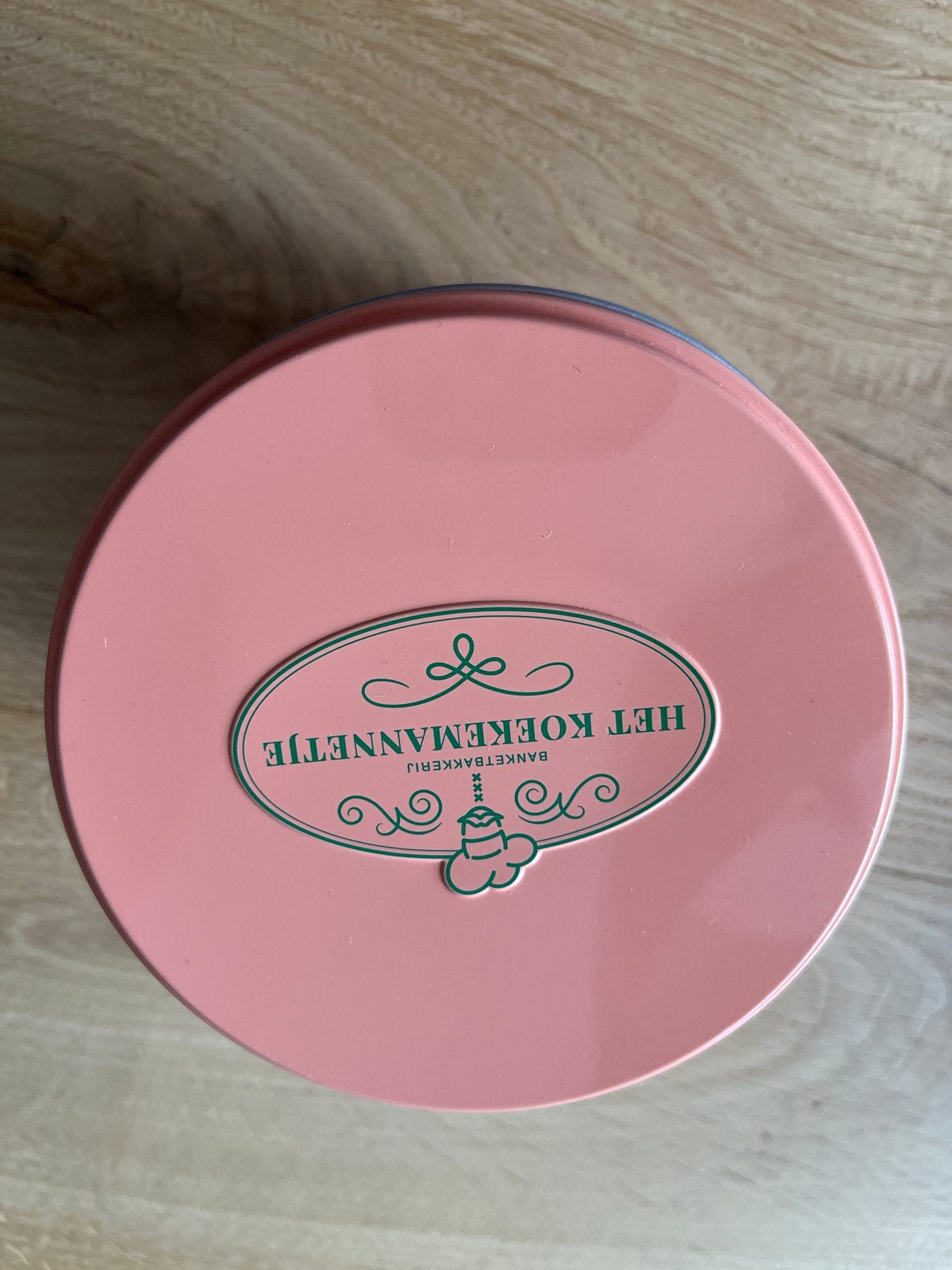 Klein leeg koekjesblik van Het Koekemannetje Amsterdam, Ophalen of Verzenden, Zo goed als nieuw, Koek(jes), Overige merken