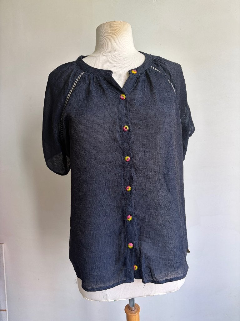 pom blouse donkerblauw maat 38, Maat 38/40 (M), Zo goed als nieuw, Pom Amsterdam, Verzenden