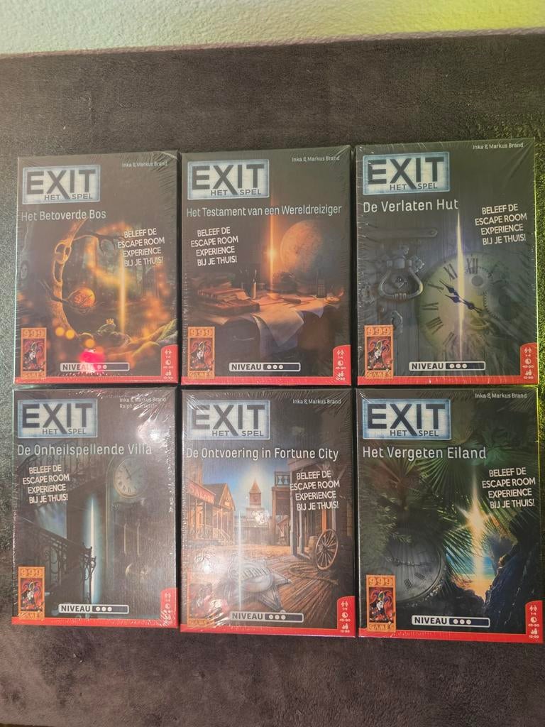 6x EXIT Escape Room Spellen, Een of twee spelers, Ophalen of Verzenden, Nieuw, 999 Games
