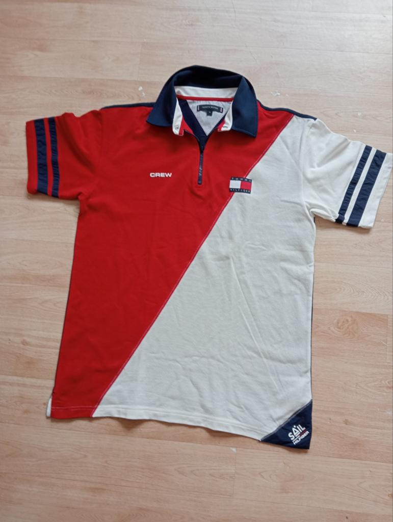 Tommy Hilfiger Polo Shirt Rood Wit Blauw Maat M, Kleding | Heren, Polo's, Ophalen of Verzenden