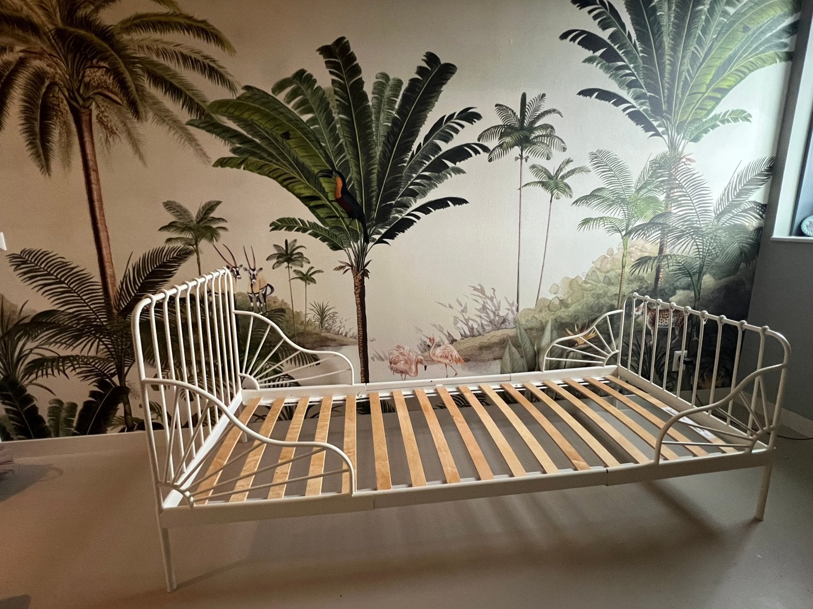 Ikea Minnen meegroeibed wit tweeling, Ophalen, Verstelbaar, 90 cm, Eenpersoons