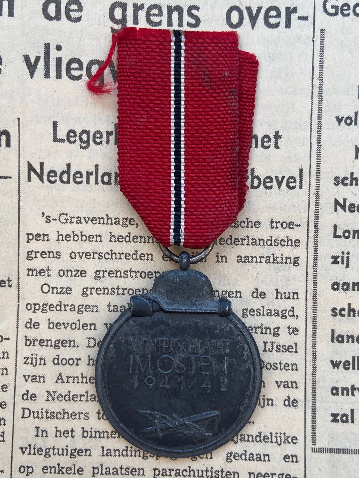 Duitse Winterschlacht im Osten Medaille 1941/42, Verzenden, Landmacht, Duitsland, Lintje, Medaille of Wings