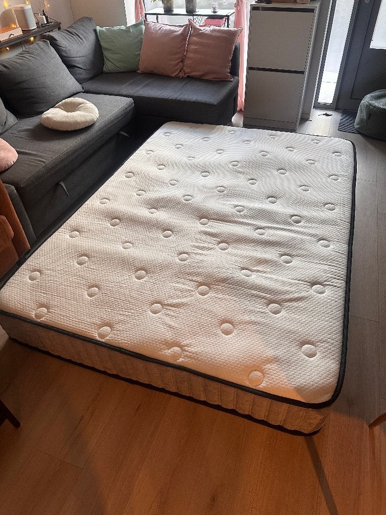 Bed mattress 140x200, Ophalen, Wit, Tweepersoons, 140 cm