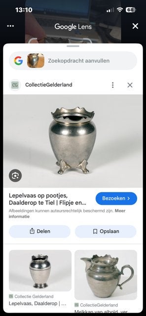 2 oude potjes waarvan 1 verzilverd, Ophalen of Verzenden