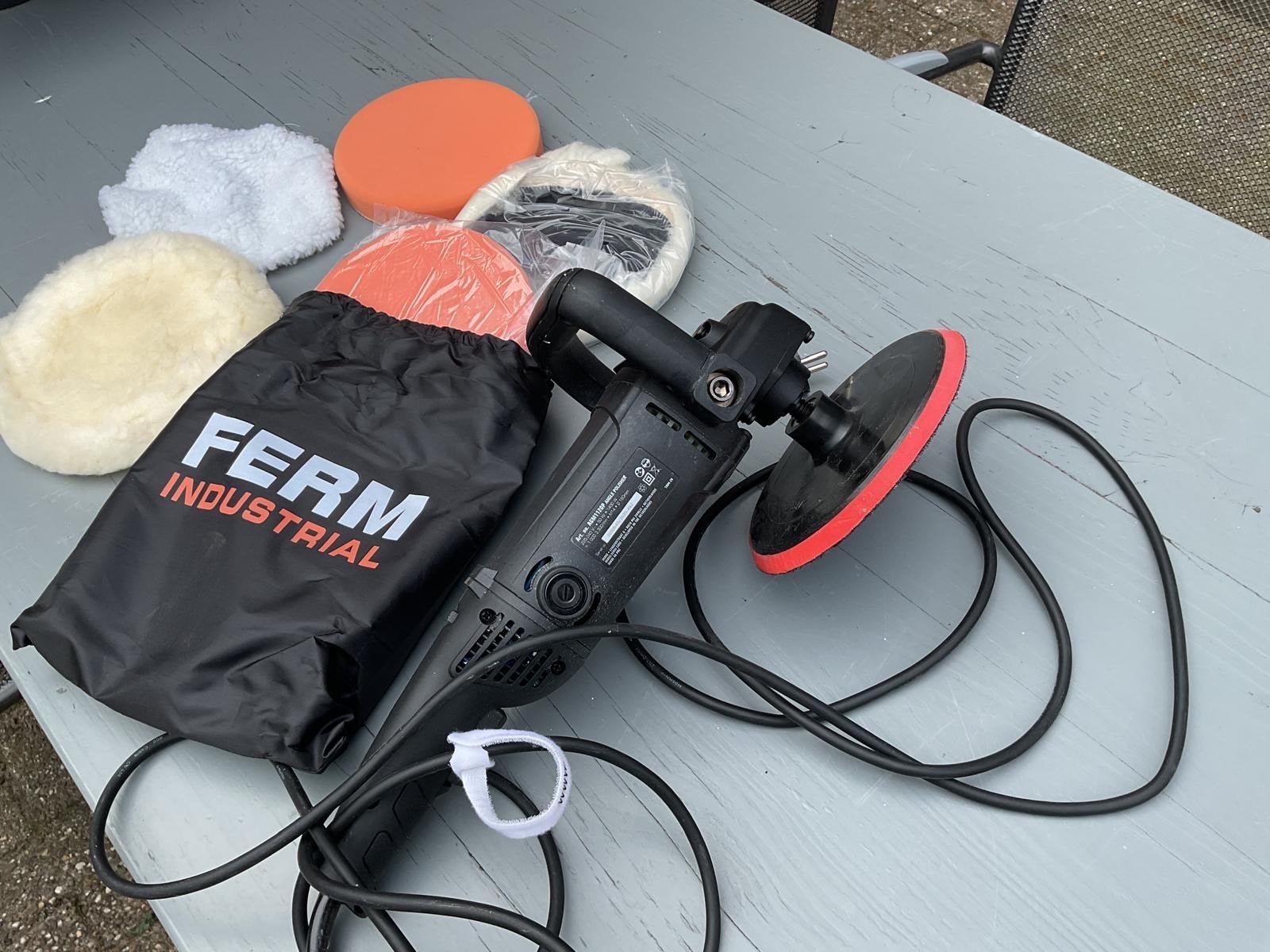 Ferm Industrial AGM1120P Hoekpolijstmachine met accessoires, Ophalen of Verzenden, Zo goed als nieuw