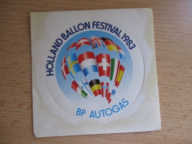 Holland Ballon Festival 1983 sticker BP autogas, Ophalen of Verzenden, Zo goed als nieuw, Bedrijf of Vereniging