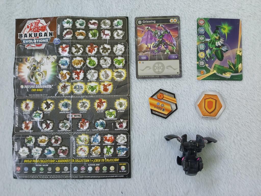 Bakugan Griswing + kaartje en magnetische tegels, Ophalen of Verzenden, Gebruikt