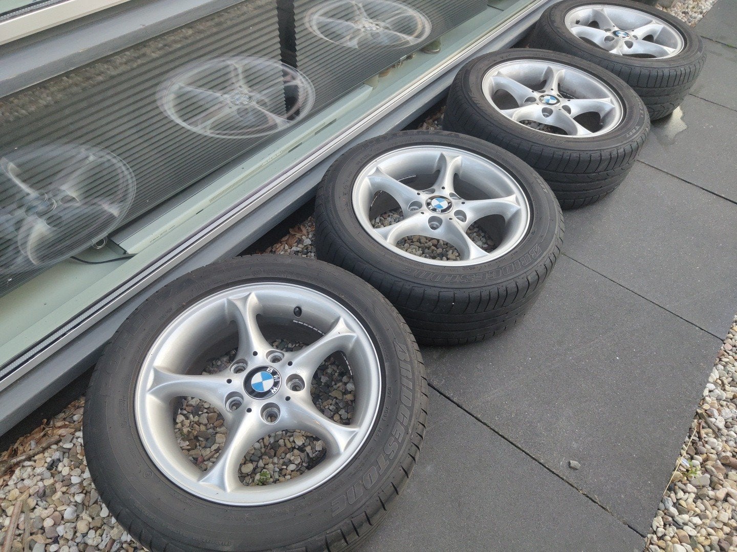 BMW Z3 of Z4, 16 inch velgen met Bridgestone zomerbanden, Gebruikt, 16 inch, Banden en Velgen, Ophalen of Verzenden