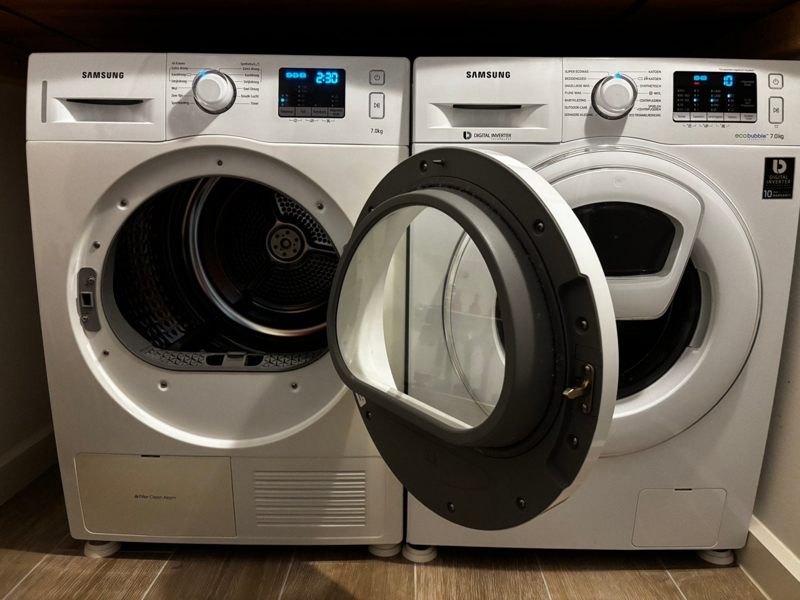Foto 8 van Samsung wasmachine + warmtepompdroger 7 kg – nette set
