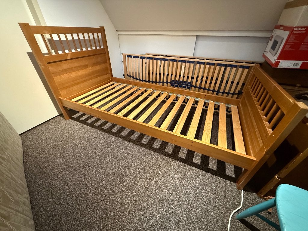 Bed 90x200 IKEA met Auping matras, Ophalen, Gebruikt, 90 cm, Eenpersoons