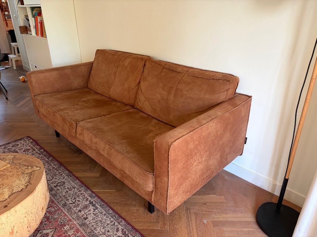 Be Pure Home bank - Cognackleurig 2,5-zits, Ophalen, Gebruikt, 150 tot 200 cm, Driepersoons