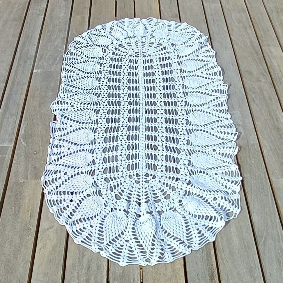 Handgemaakt ovaal gehaakt kleedje, Antiek en Kunst, Ophalen of Verzenden