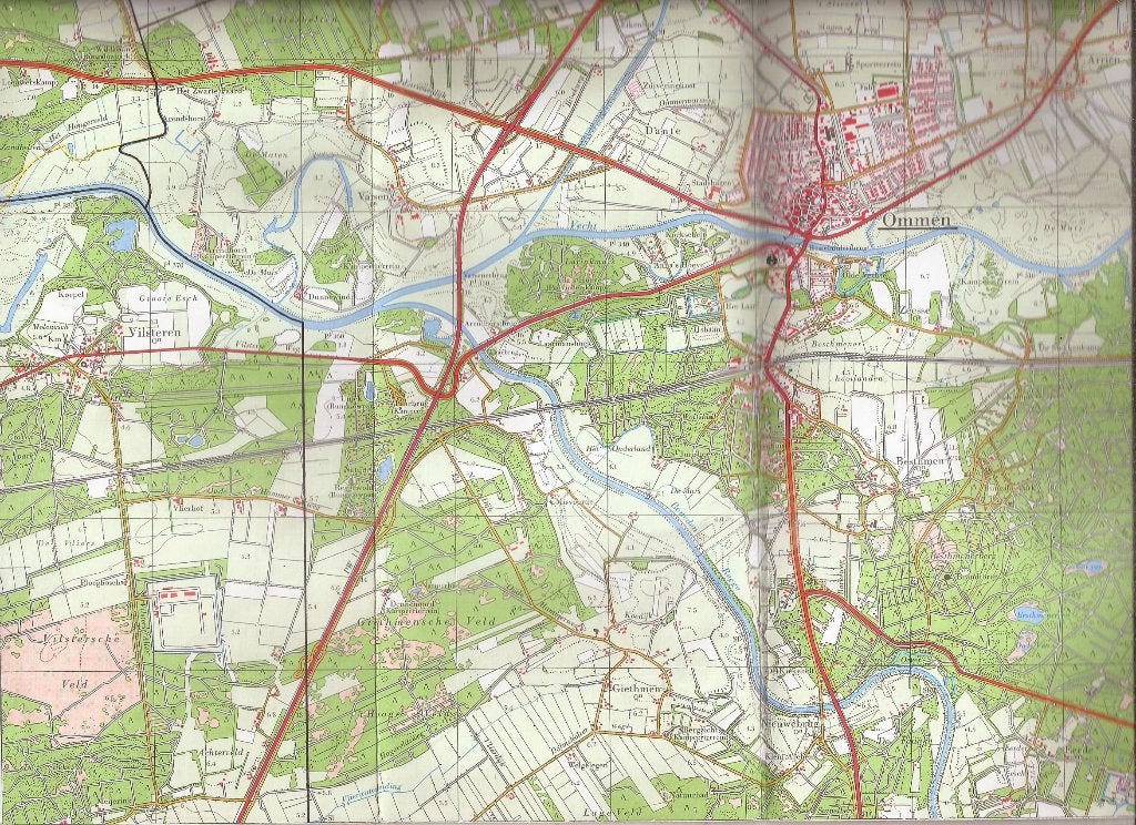 Ommen Blad 22C Topografische Kaart 1972, 40 cm, 1950 - 1999, Cartografie, Ophalen of Verzenden