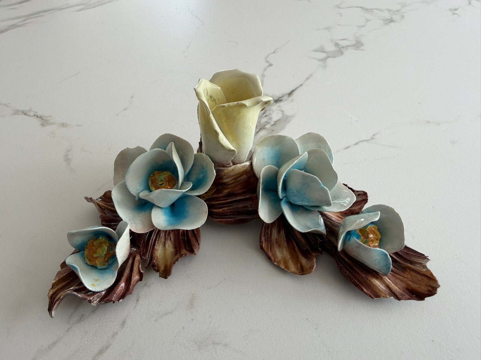 VINTAGE Capodimonte kandelaar, Antiek en Kunst, Antiek | Kandelaars, Ophalen of Verzenden