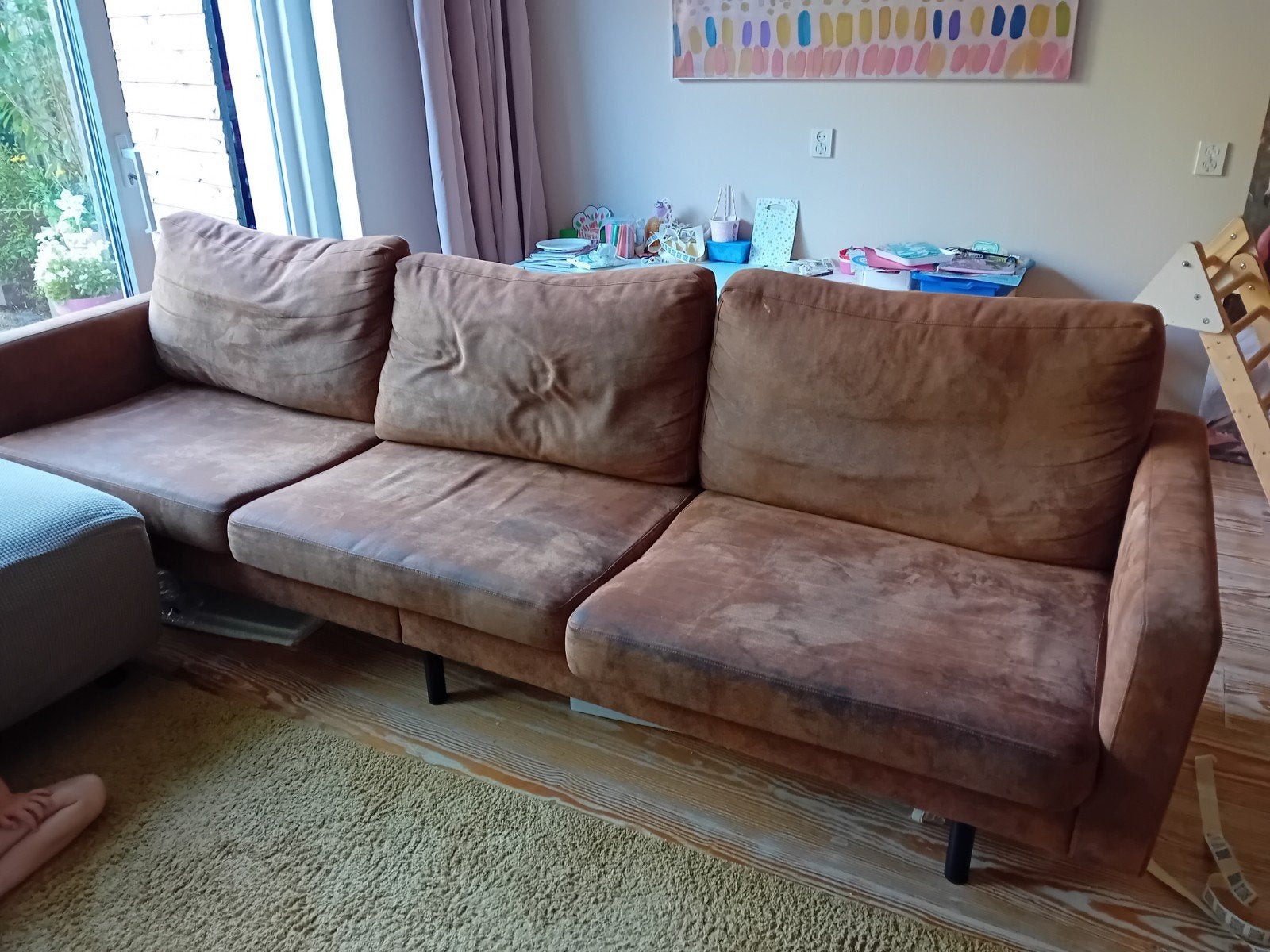 Bank Collin 4-zits Leen Bakker met 2 hoezen (grijs/taupe), Huis en Inrichting, Ophalen, 250 tot 300 cm, Gebruikt, Minder dan 75 cm