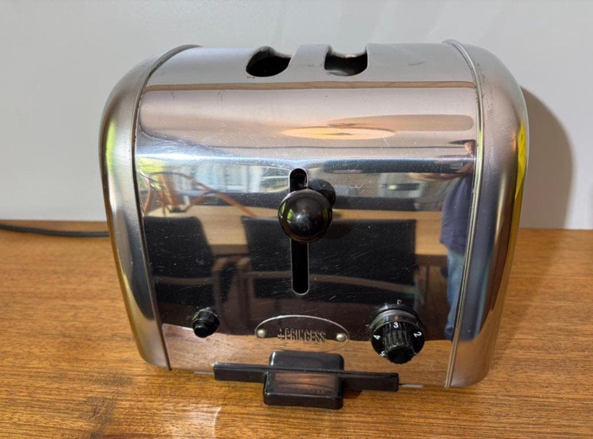 Vintage chromen Princess dubbel broodrooster model 2375.703, Witgoed en Apparatuur, Ophalen of Verzenden, Zo goed als nieuw