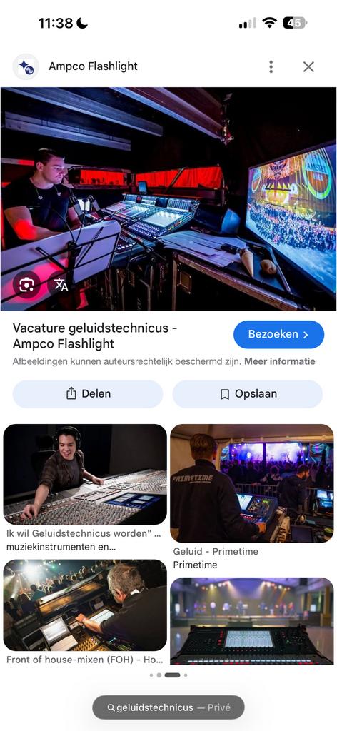 Geluidstechnicus GEZOCHT, Eén persoon