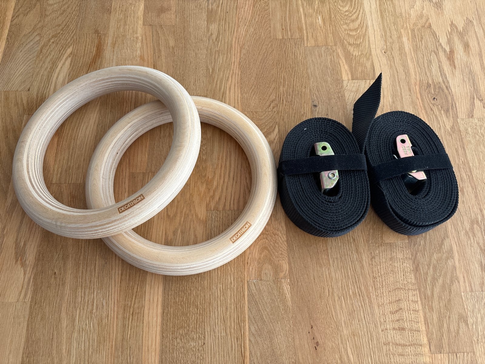 Turnringen van hout met banden - Decathlon, Ophalen, Zo goed als nieuw