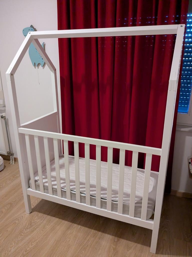 Bedhuisje bopita ledikant/peuterbed, incl 120x60 matras, Ophalen, Gebruikt, Minder dan 140 cm, Matras