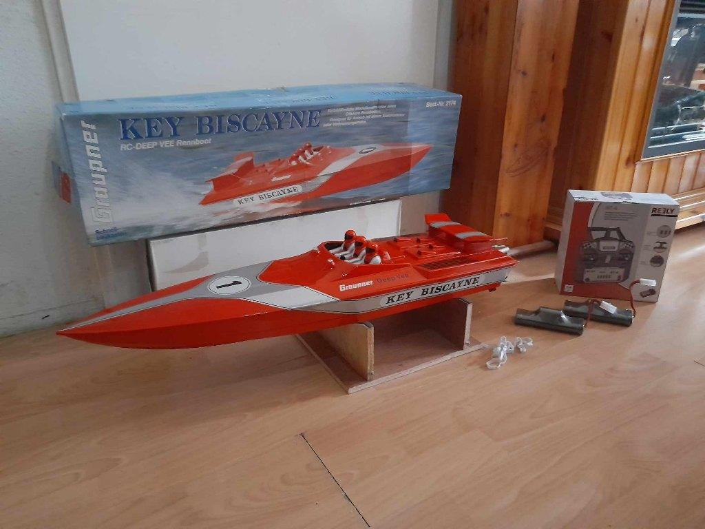 RC Vintage Powerboat. Graupner Key Biscayne In Top conditie!, Ophalen, Zo goed als nieuw, Groter dan 1:32, Overige merken