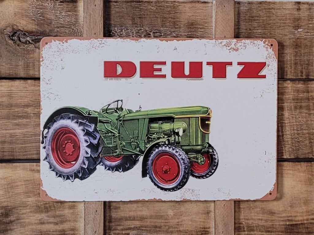 Deutz tractor old look reclamebord van metaal wandbord deco, Info@deconoord.nl, Deco Noord, Nieuw, Ophalen of Verzenden