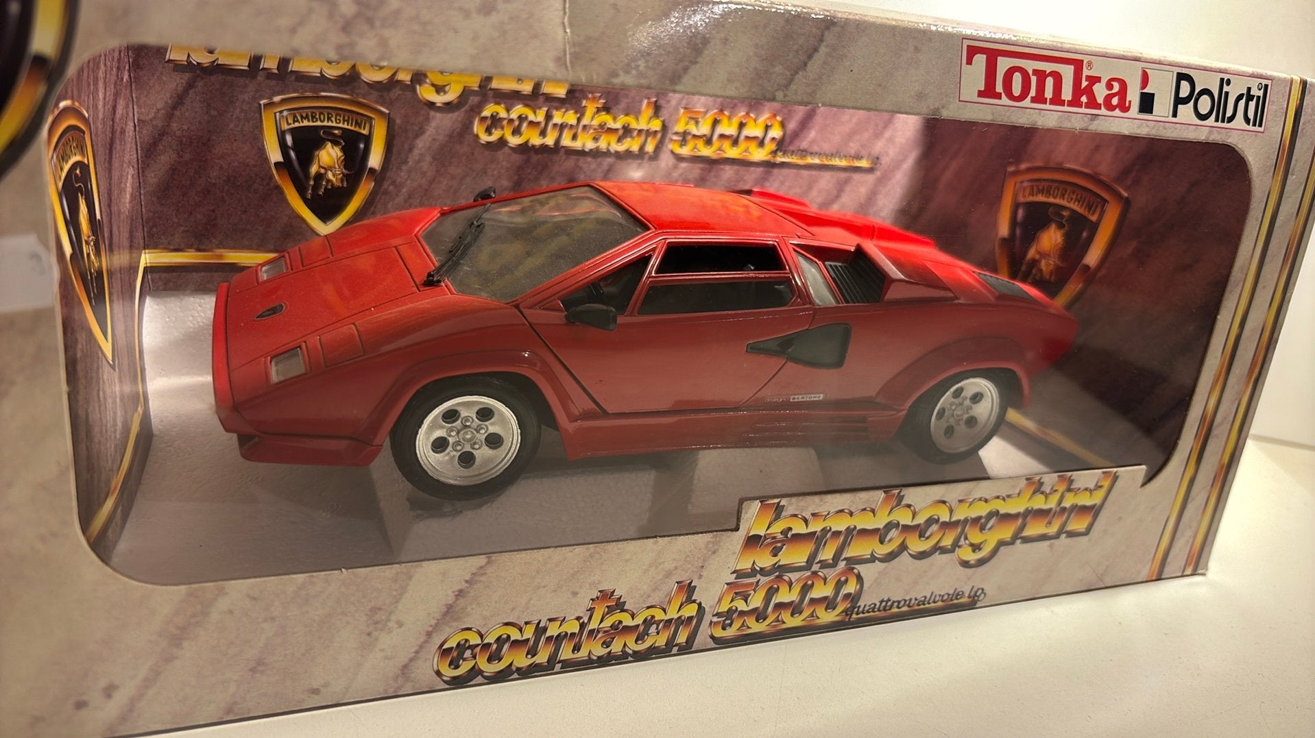 Lamborghini countach 5000 red polistil 1.16, Hobby en Vrije tijd, Overige merken, Ophalen of Verzenden, A, A