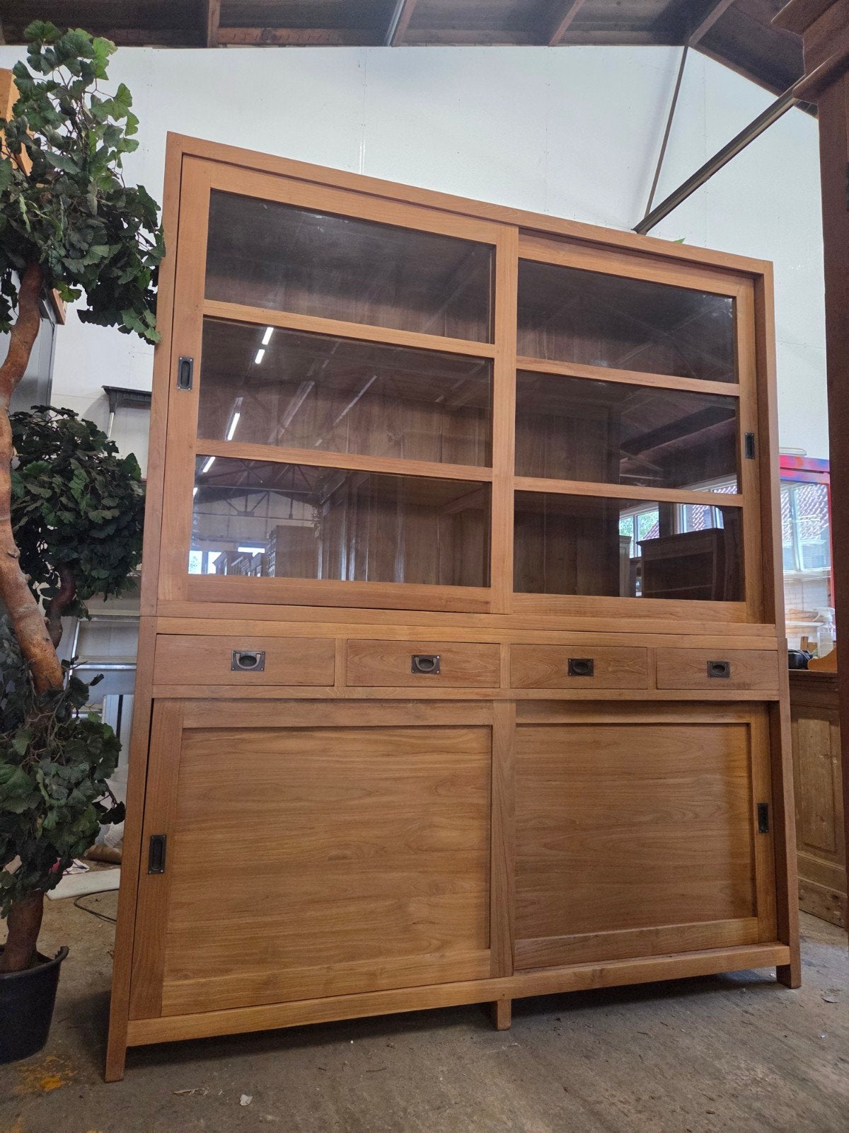Prachtige buffetkast ~ vitrinekast ~ boekenkast ~ schoolkast, Ophalen, 200 cm of meer, Glas, 150 tot 200 cm