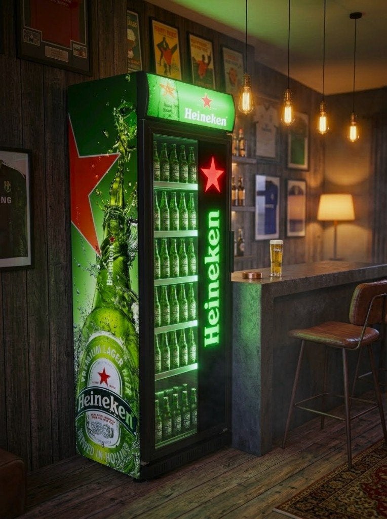 Hertog Jan Heineken Grolsch etc XXL koelkast 2027 NIEUW, Zonder vriesvak, 200 liter of meer, 60 cm of meer, Nieuw