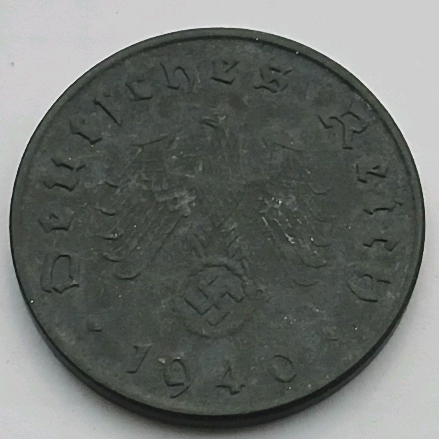 10 Reichspfennig 1940D Nazi Duitsland Oude Munt WO2 Swastika, Ophalen of Verzenden, Duitsland