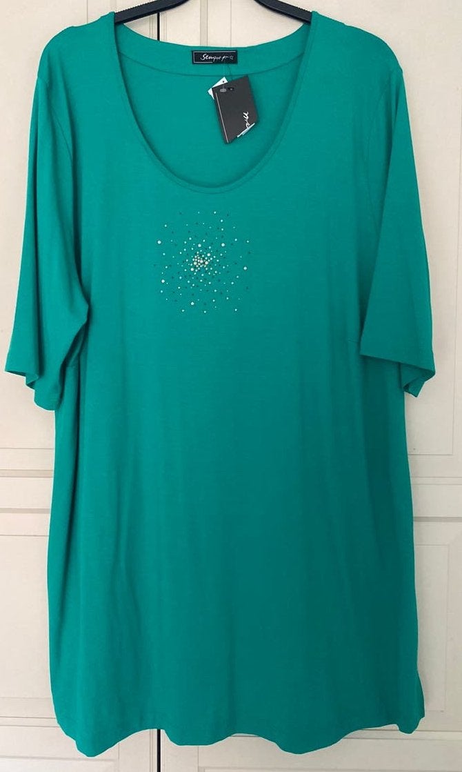 Sempre Piu nieuw stretch tuniek 52, Kleding | Dames, Verzenden, Nieuw, Groen, Blouse of Tuniek
