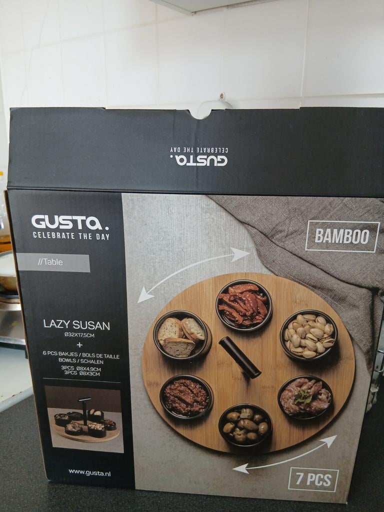 Gusta Lazy Susan Draaiplateau met 6 schaaltjes - Nieuw, Ophalen of Verzenden