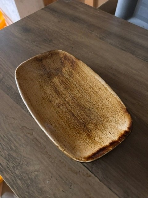 1,50 per BORDJE -  servies porcelein bruin gemeleerd, Ophalen, Zo goed als nieuw, Bord(en), Overige stijlen