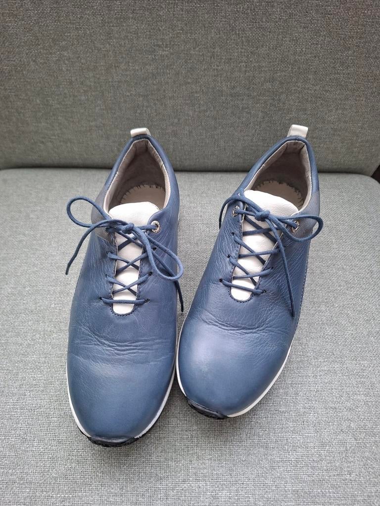 WOLKY schoenen/sneakers lichtgewicht 39/40 blauw leer, Wolky, Blauw, Ophalen of Verzenden, Sneakers of Gympen