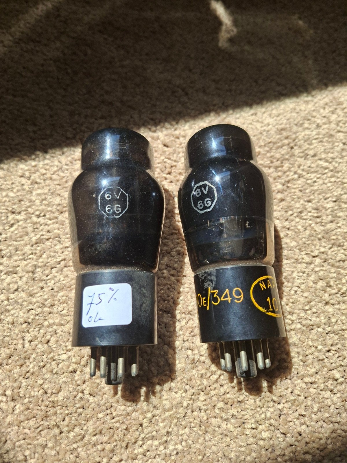 Paar 6V6G Beam power Tetrode eindbuizen 1950's, Ophalen, Buis of Buizen
