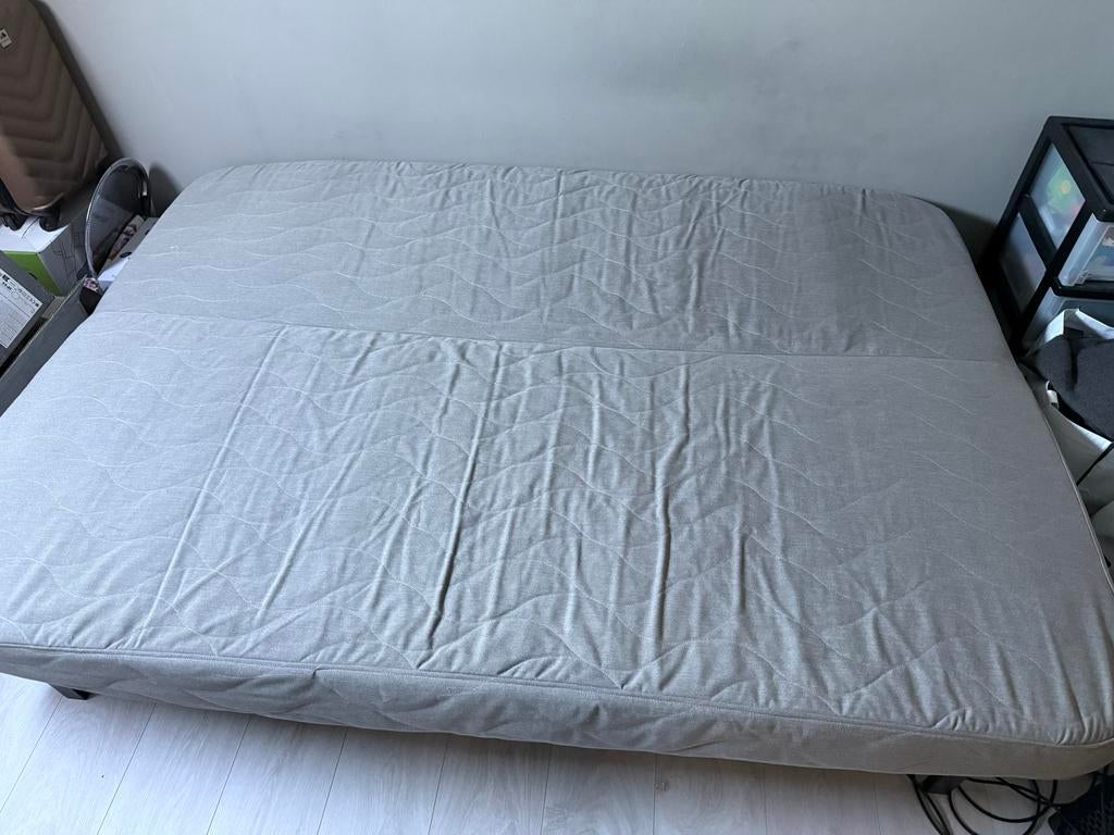 IKEA slaapbank 140x200 cm met opbergbak, z.g.a.n., Ophalen, Tweepersoons, 140 cm, Zo goed als nieuw