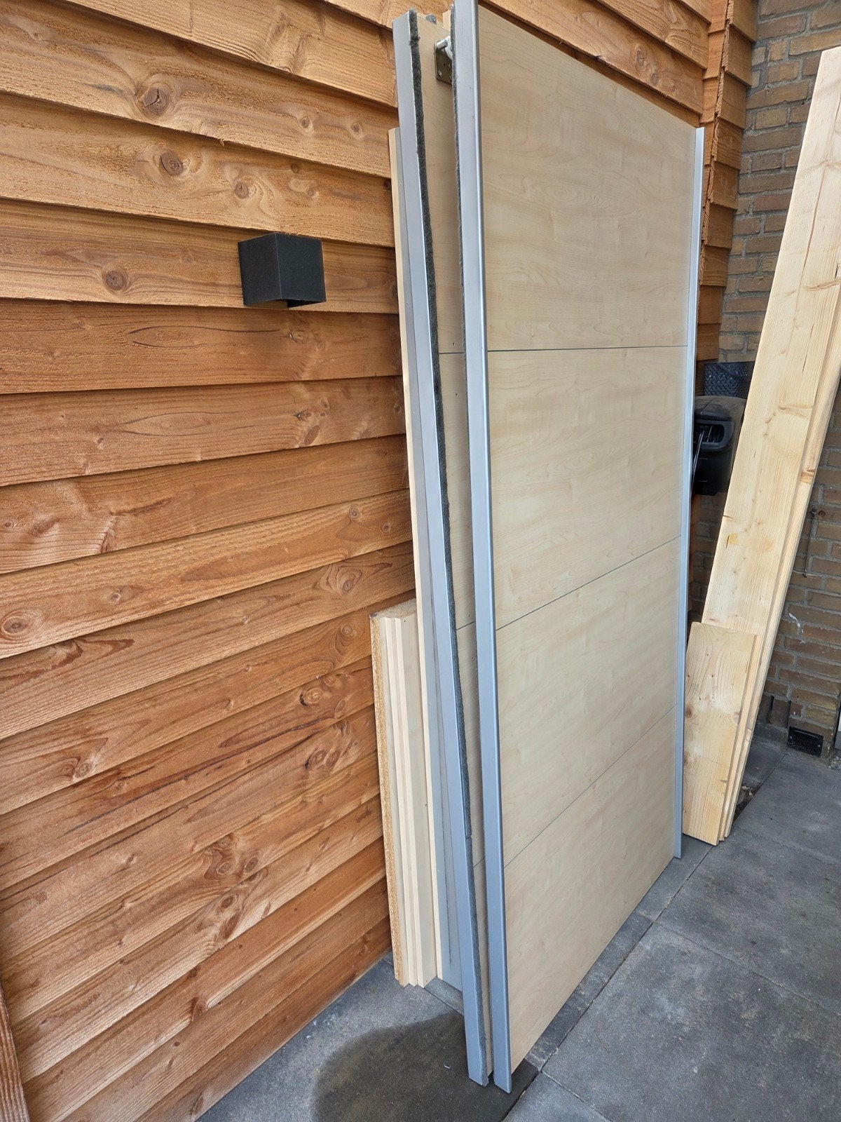 schuifdeur linnen kast, Tuin en Terras, Ophalen, Gebruikt, Hout, 150 tot 200 cm