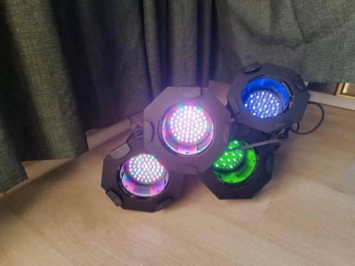 Set van 4 LED Par Cans - Feestverlichting met DMX, Ophalen of Verzenden, Gebruikt, Licht