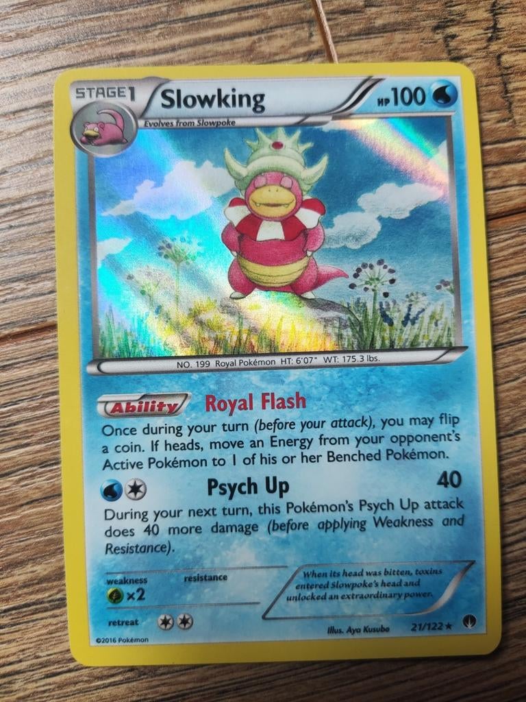 Pokemon kaart holo Slowking Breakpoint 21/122, Ophalen of Verzenden, Zo goed als nieuw, Losse kaart, Foil