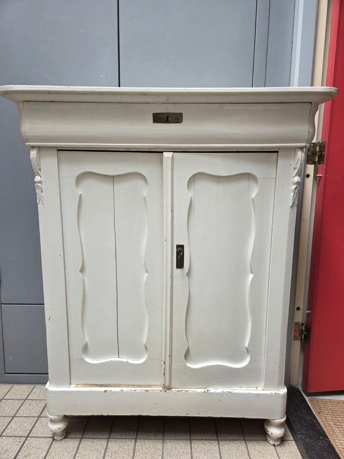 Retro ladenkast met lade. Klein formaat, Huis en Inrichting, Kasten | Dressoirs, Ophalen, Met plank(en), Gebruikt, 100 tot 150 cm