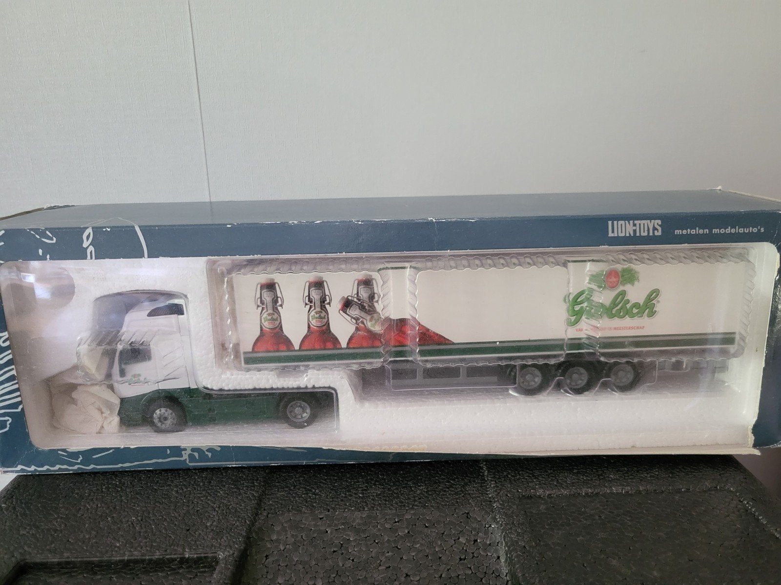 Lion Toys Grolsch vrachtwagen met oplegger, Overige merken, 1:32 tot 1:50, Ophalen of Verzenden, Zo goed als nieuw